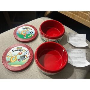 2 Spaghetti O’s 1999 Franco AmericanInsulated Travel Bowls With Screw Down Lids